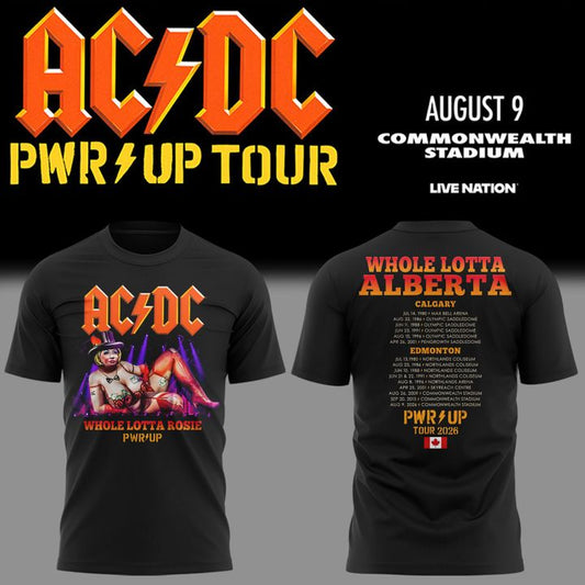 01.00. New Shirt AC/DC - Exclusive Edmonton Event Shirt - Power Up Tour 2026 T-Shirt