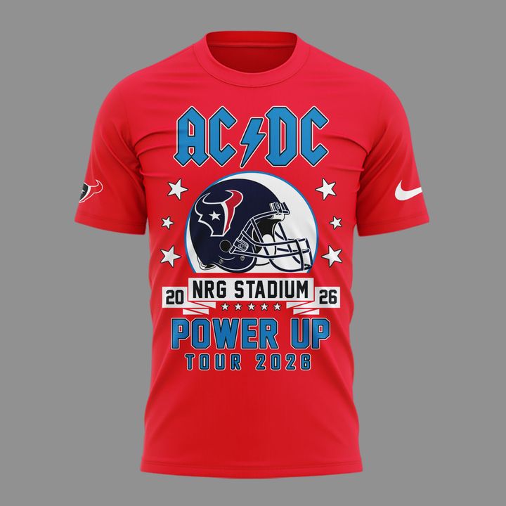 001.06. Perfect Red Shirt AC/DC x Houston Texans - Power Up Tour 2026 T-Shirt