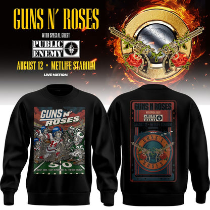 Guns N’ Roses World Tour 2026 x MetLife Stadium August 12, 2026 Black Sweatshirt