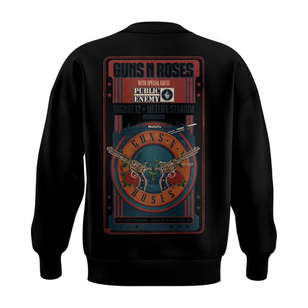 Guns N’ Roses World Tour 2026 x MetLife Stadium August 12, 2026 Black Sweatshirt