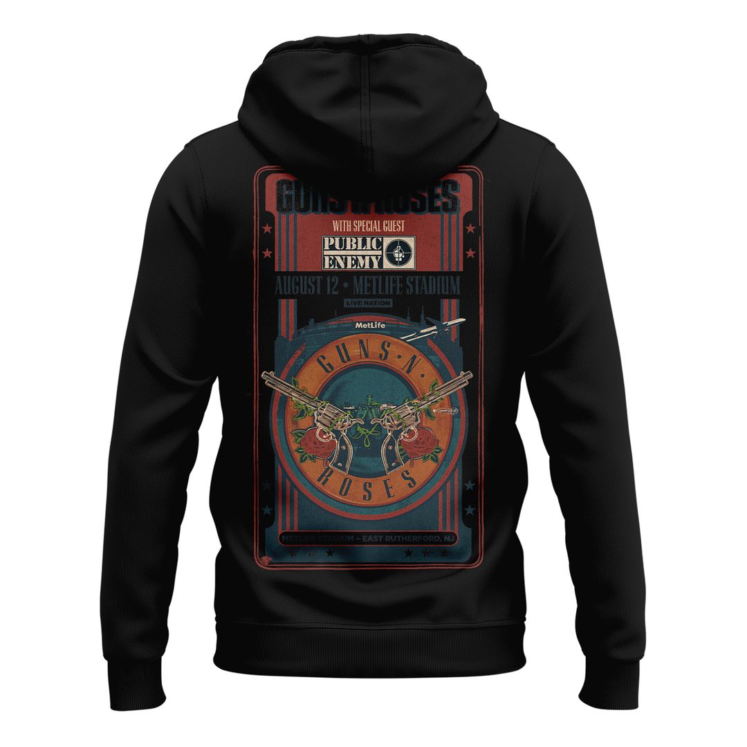 Guns N’ Roses World Tour 2026 x MetLife Stadium August 12, 2026 Black Hoodie