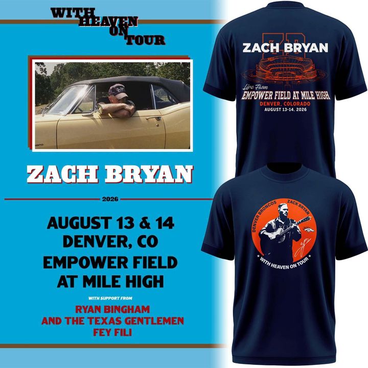 2026 Zach Bryan x Denver Broncos Event T-Shirt