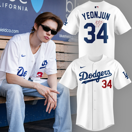 Limited edition Los Angeles Dodgers jersey with YEONJUN signature
