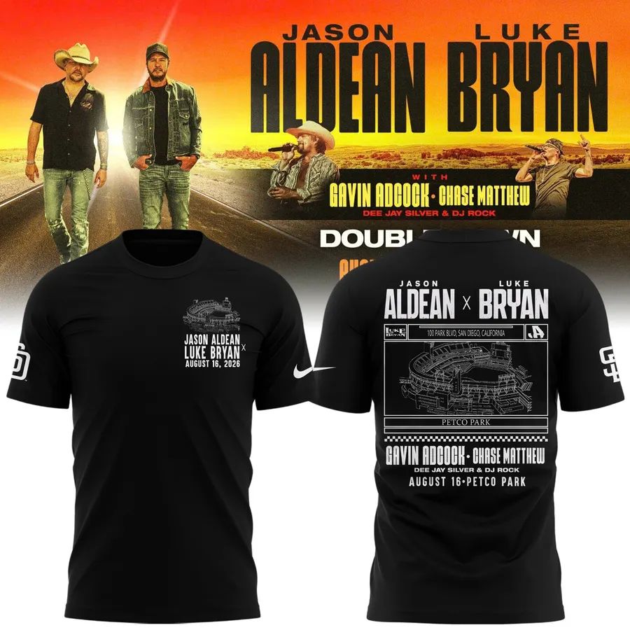 Limited Edition Jason Aldean and Luke Bryan x San Diego Padres Tshirt 2026