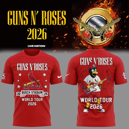 01.08. New Shirt Guns N' Roses x St. Louis Cardinals - World Tour 2026 T-Shirt
