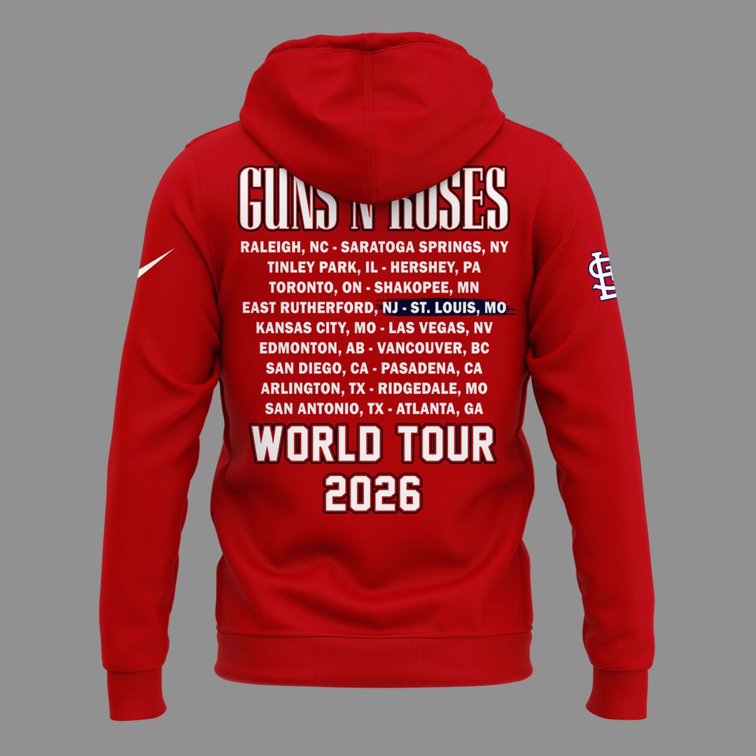 01.22. New Hoodie Guns N' Roses x St. Louis Cardinals - World Tour 2026 Hoodie