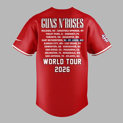 01.24. Special Baseball Jersey Guns N' Roses x St. Louis Cardinals - World Tour 2026 Baseball Jersey