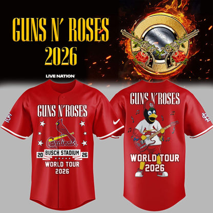 01.24. Special Baseball Jersey Guns N' Roses x St. Louis Cardinals - World Tour 2026 Baseball Jersey
