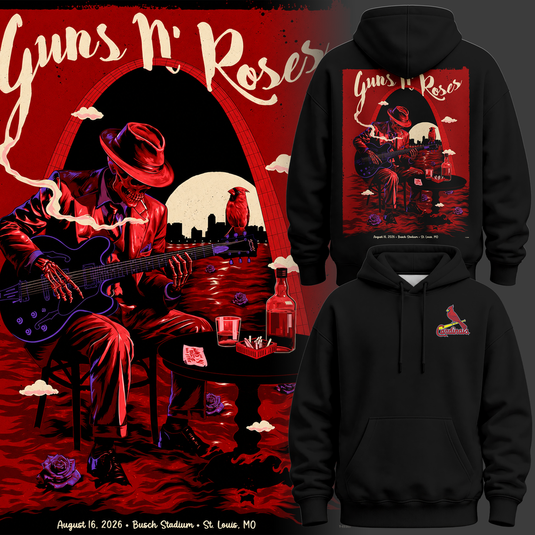 Limited Edition Guns N' Roses x St. Louis Cardinals Hoodie.