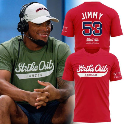 Unisex Red Boston Red Sox 2026 Strike Out Cancer T-shirt
