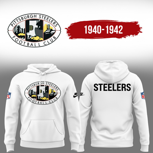 Pittsburgh Steelers Throwback 1940 White Hoodie