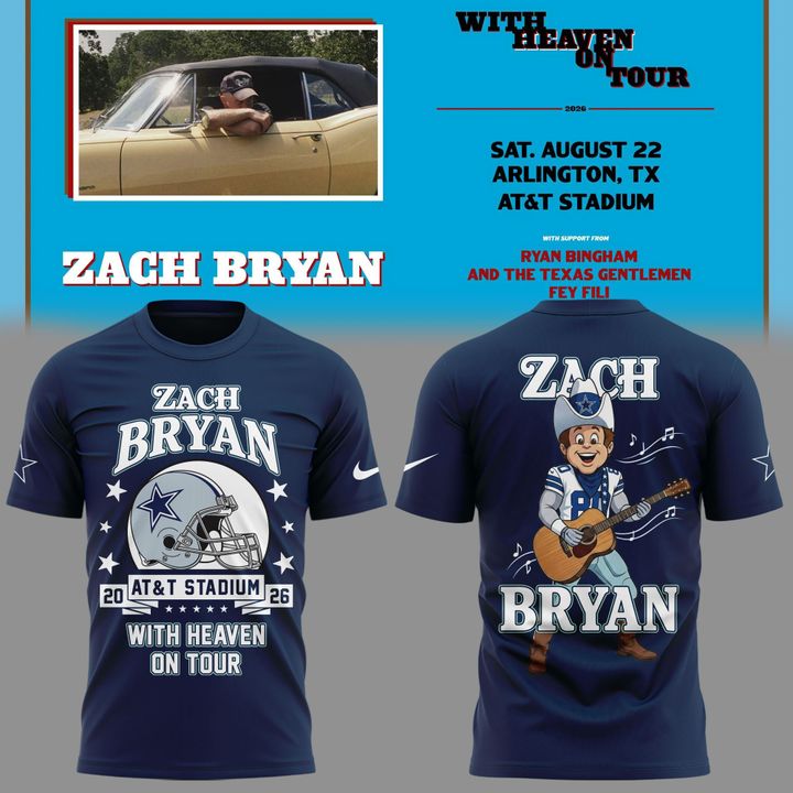 Dallas Cowboy x Zach Bryan - With Heaven On Tour 2026 T-Shirt