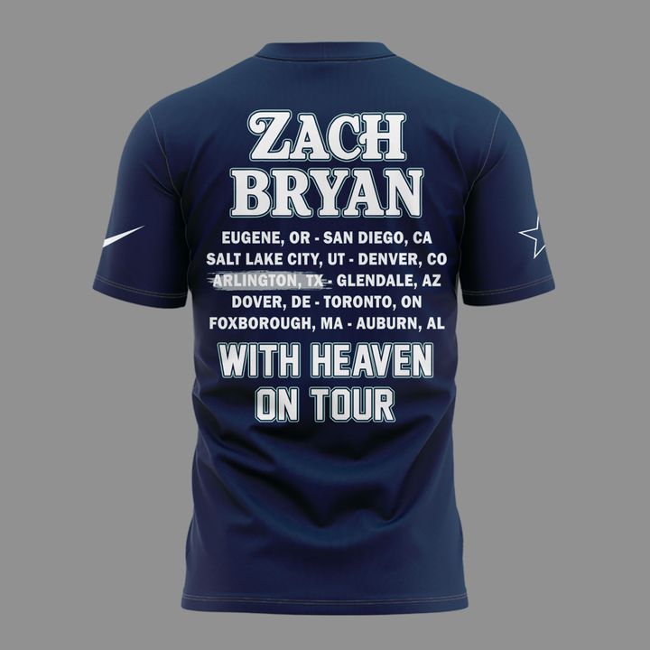 Limited Edition Dallas Cowboy x Zach Bryan - With Heaven On Tour 2026 T-Shirt
