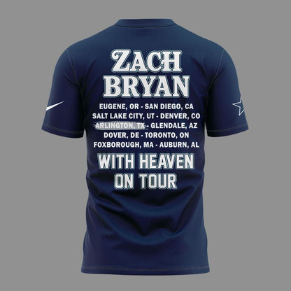 Limited Edition Dallas Cowboy x Zach Bryan - With Heaven On Tour 2026 T-Shirt