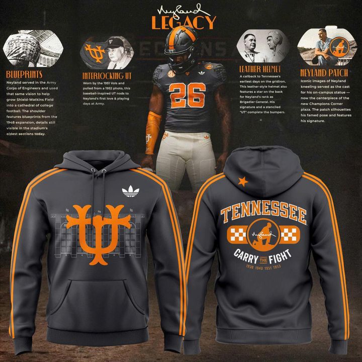 Unisex Adidas Charcoal Tennessee Football Neyland Legacy Hoodie