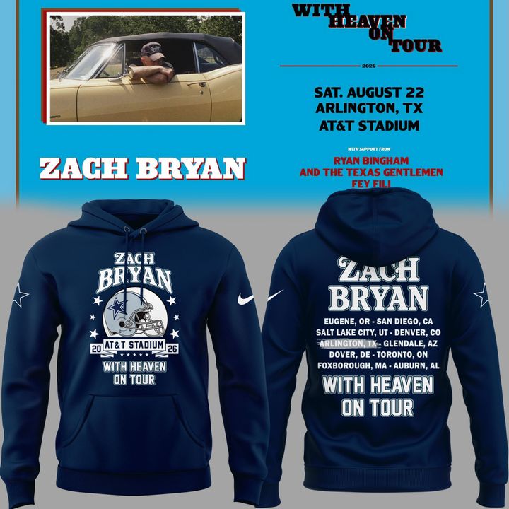 Limited Edition Dallas Cowboy x Zach Bryan - With Heaven On Tour 2026 Hoodie