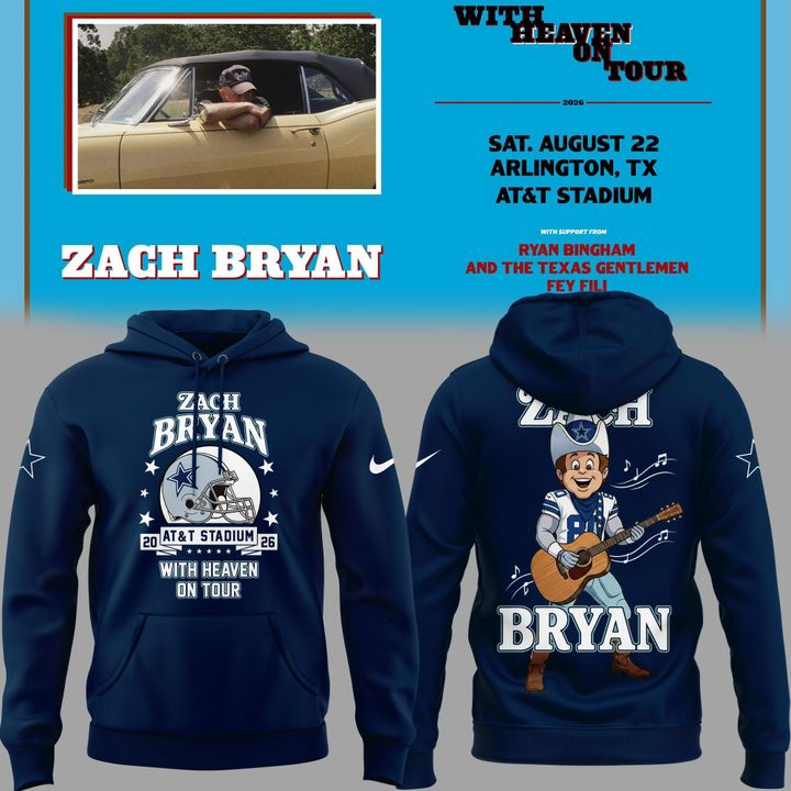 Limited Edition Dallas Cowboy x Zach Bryan - With Heaven On Tour 2026 Hoodie