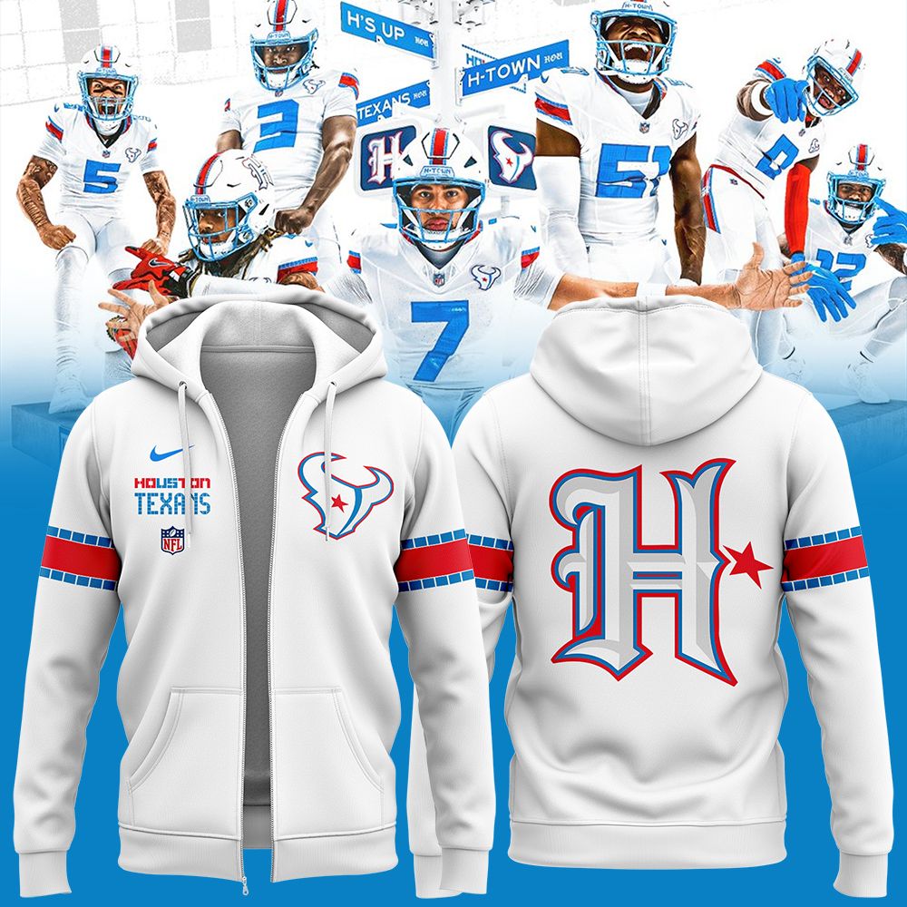 Houston Texans Rivalries By the H. For the H. 2026 Zip Hoodie / White