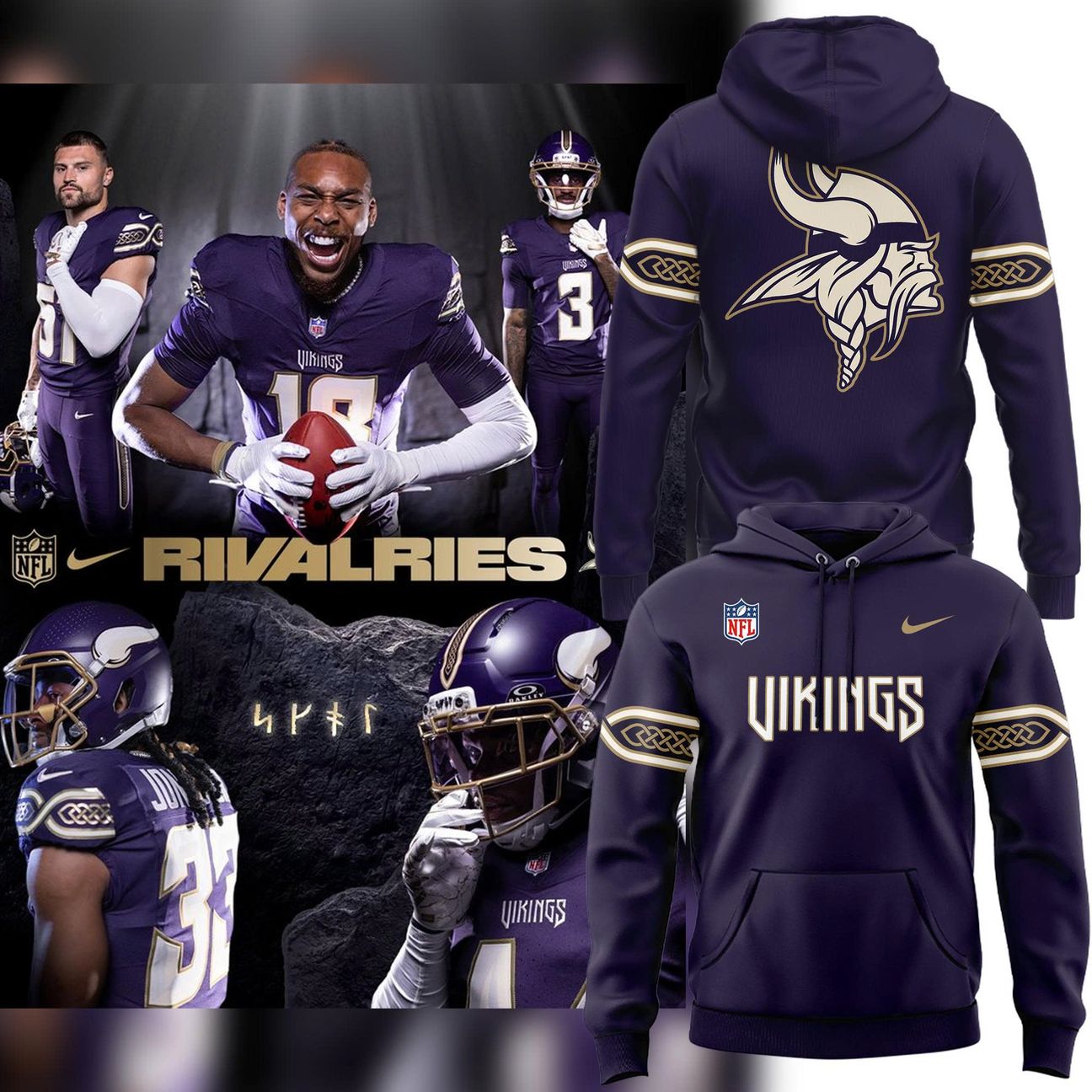 Special 2026 Rivalries Uniforms Minnesota Vikings Hoodie