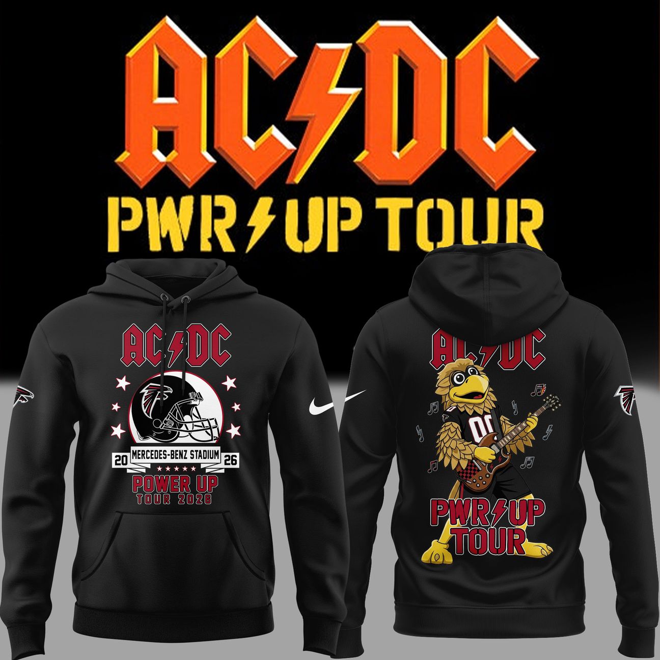 01.22. Perfect Hoodie AC/DC x Atlanta Falcons - Power Up Tour 2026 Hoodie