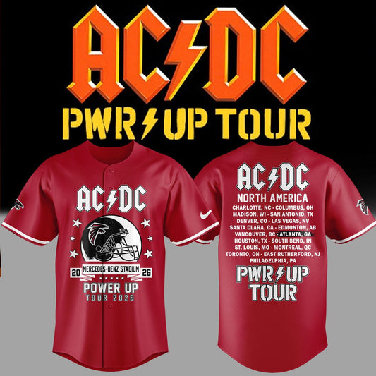 01.29. Special AC/DC x Atlanta Falcons - Power Up Tour 2026 Baseball Jersey