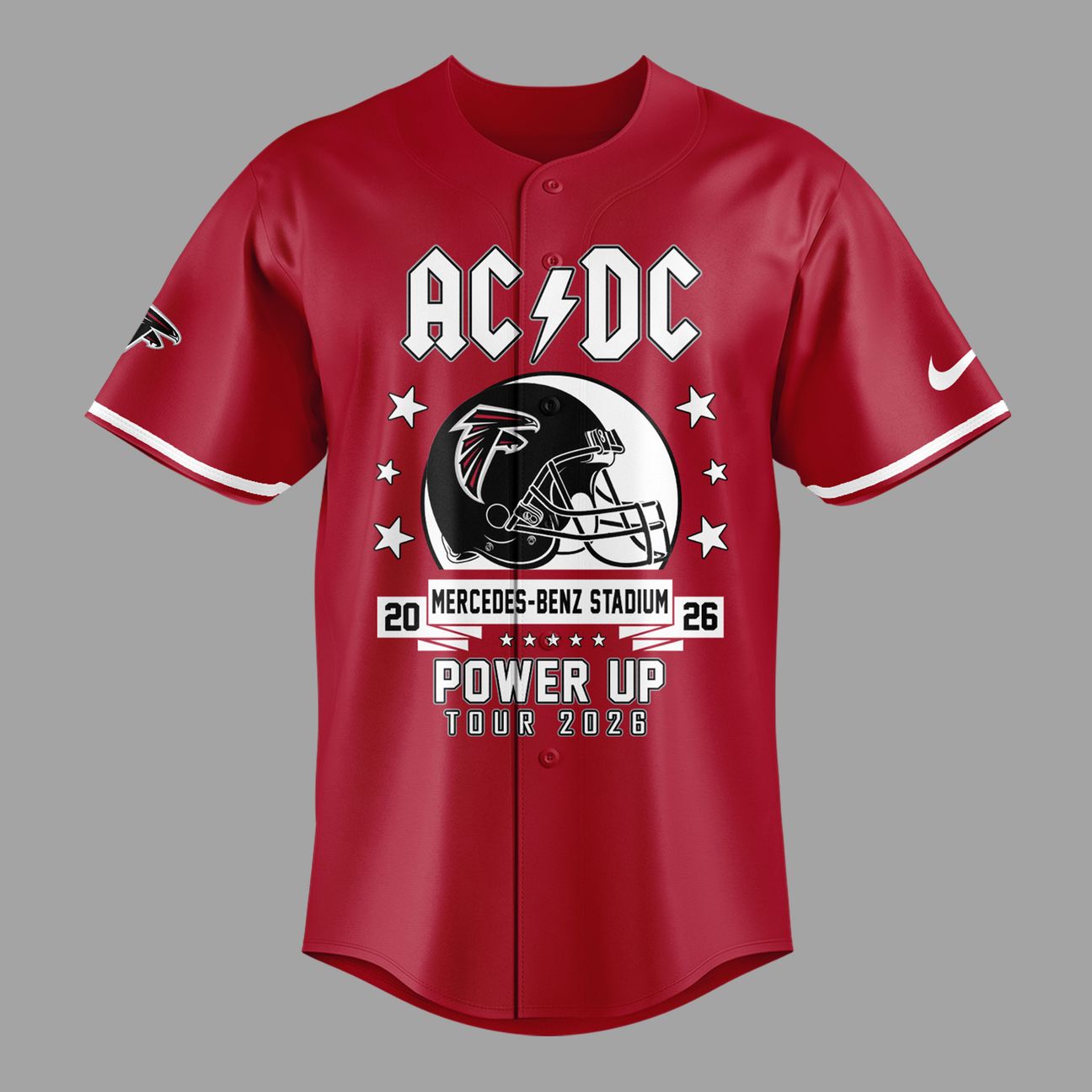 02.14. Limited Edition AC/DC x Atlanta Falcons - Power Up Tour 2026 Baseball Jersey