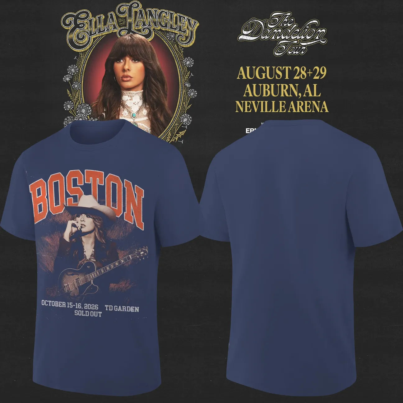 Auburn Tigers x Ella Langley – The Dandelion Tour 2026 Neville Arena Shirt