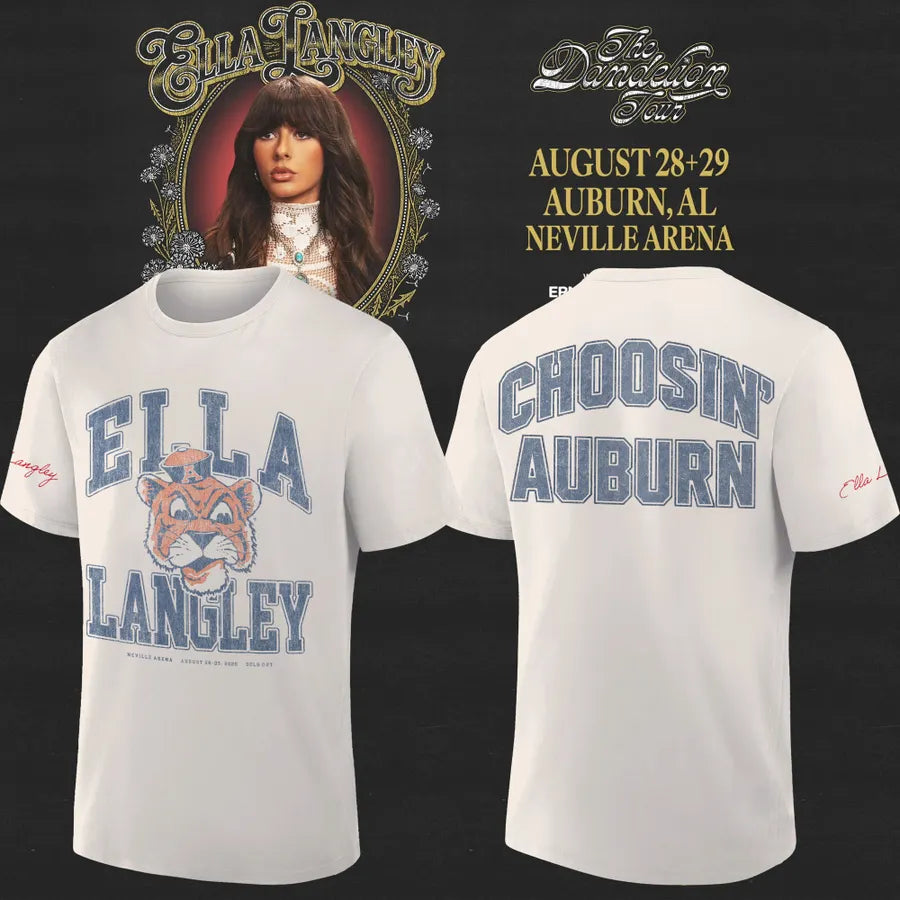 Auburn Tigers x Ella Langley – The Dandelion Tour 2026 Neville Arena Shirt
