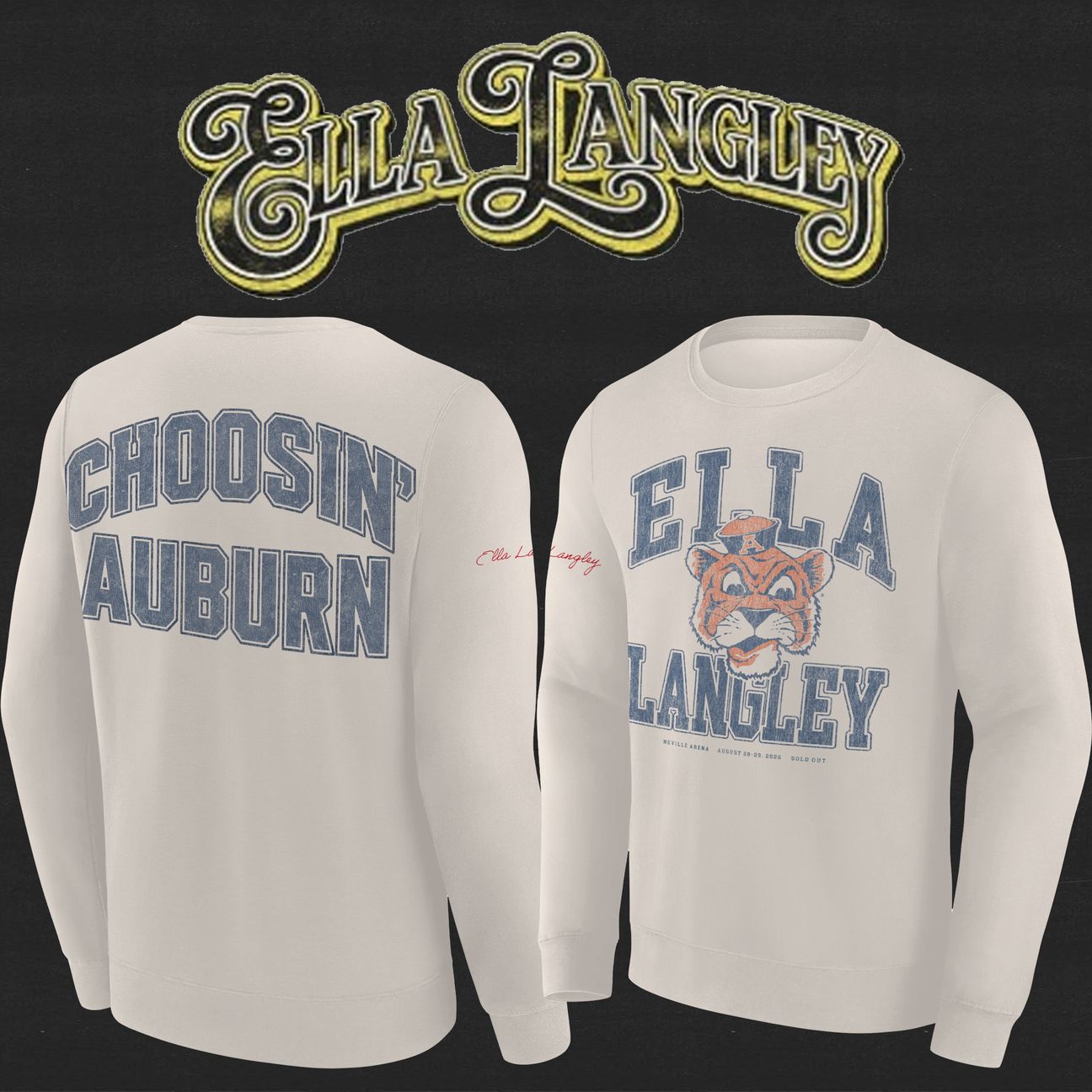 Auburn Tigers x Ella Langley – The Dandelion Tour 2026 Neville Arena Sweatshirt
