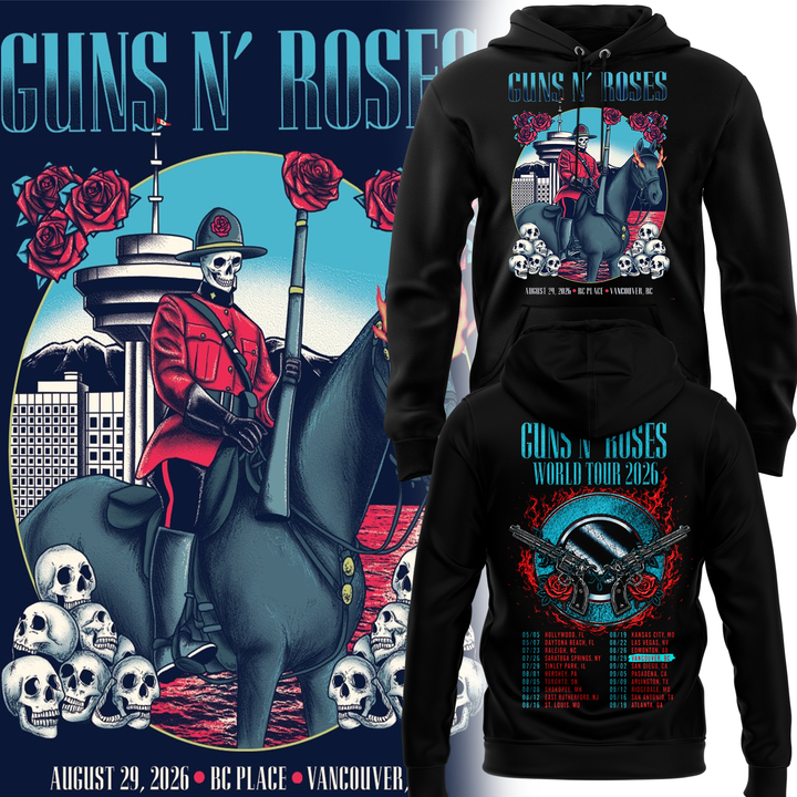 Guns N' Roses BC Place Vancouver 2026 Tour hoodie