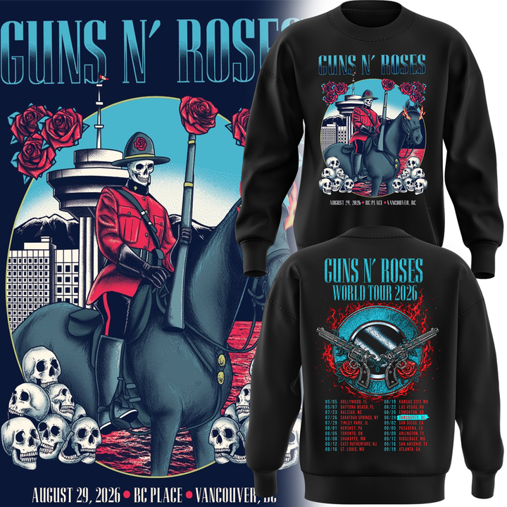 Guns N' Roses BC Place Vancouver 2026 Tour sweat