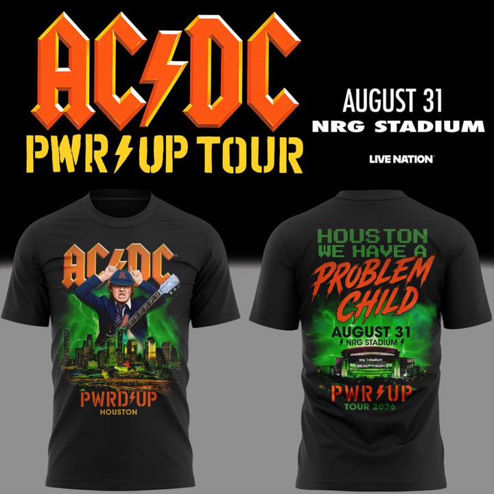 001. AC/DC Exclusive Houston Event Shirt - Power Up Tour 2026 at NRG Stadium - Houston, TX T-Shirt