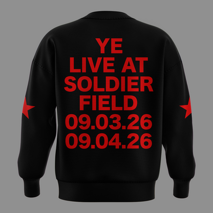YE LIVE AT SOLDIER FIELD SWEATSHIRT (BLACK)-2026 Ye Live Concert Tour