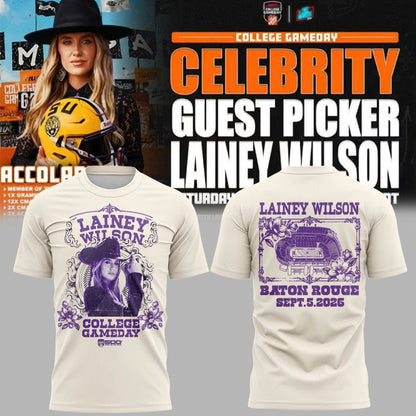 Special 2026 Lainey Wilson College GameDay LSU Football T-Shirt