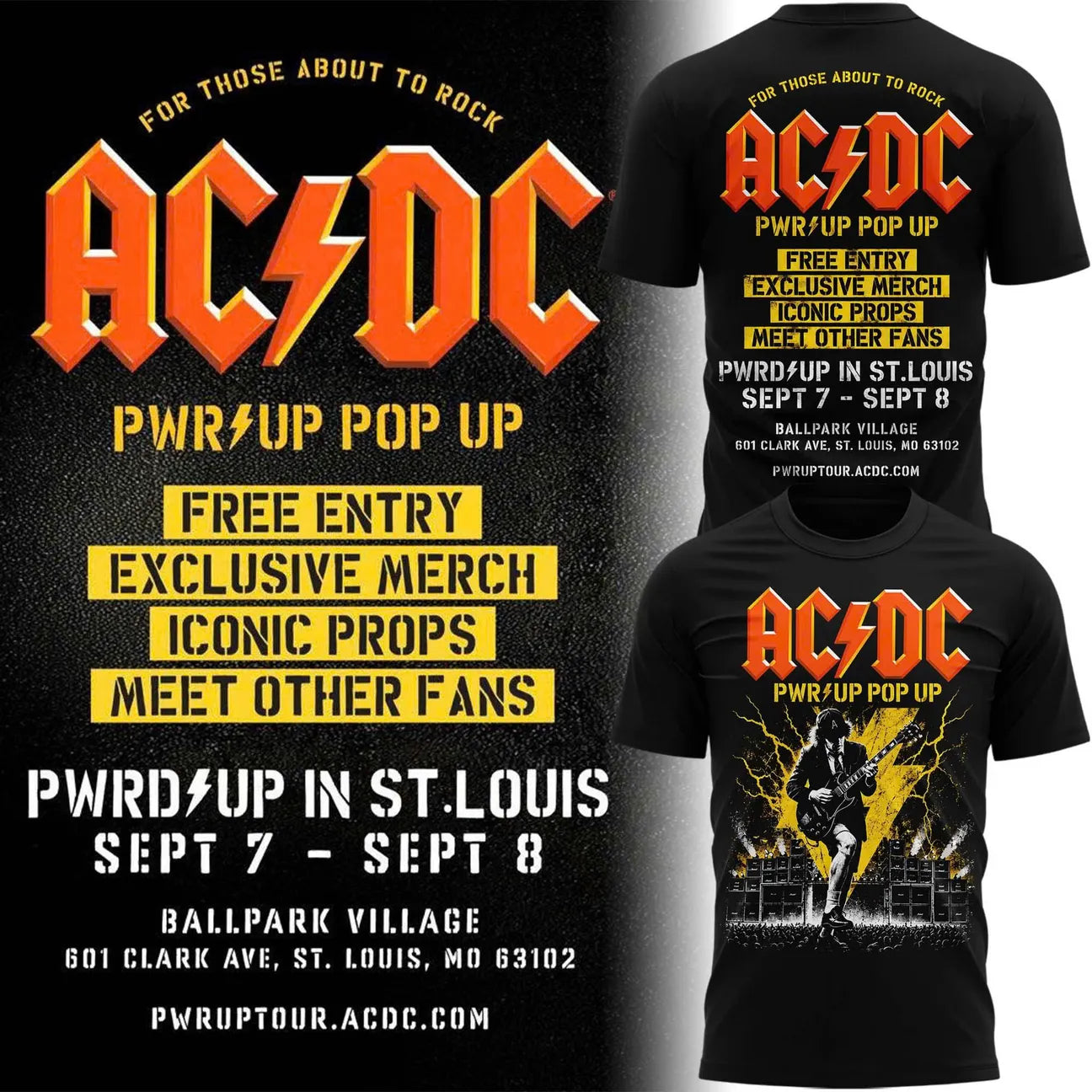 AC/DC - Exclusive St. Louis Event Shirt - Power Up Tour 2026 T-Shirt