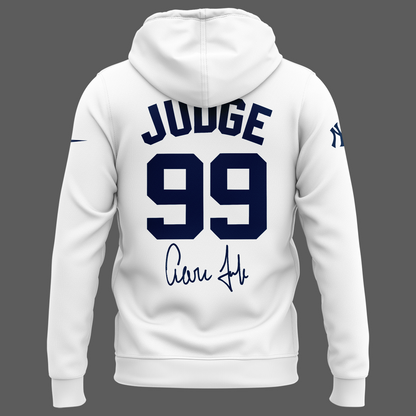 Special New Aaron Judge #99 White Hoodie - Welcome Back