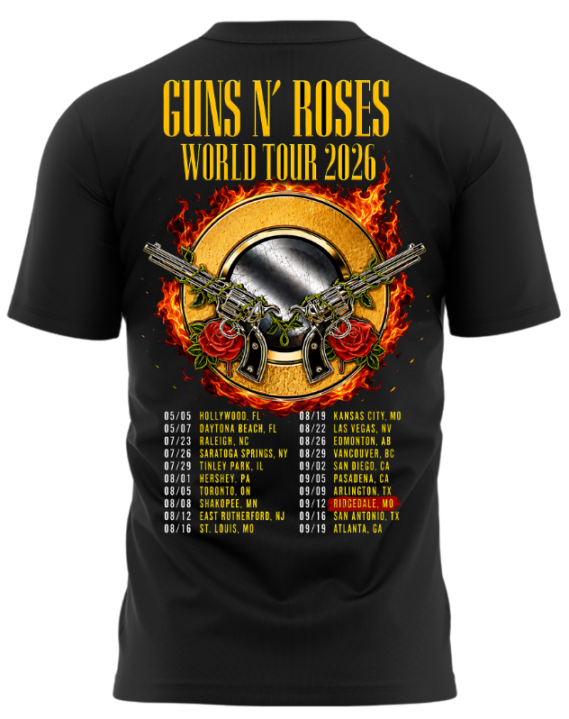 Guns N’ Roses Ridgedale MO 2026 Tour Limited Edition T-Shirt_rd
