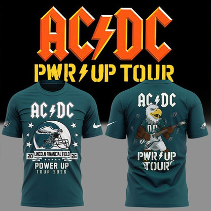 Limited Edition AC/DC x Philadelphia Eagles - POWER UP TOUR 2026 T-Shirt