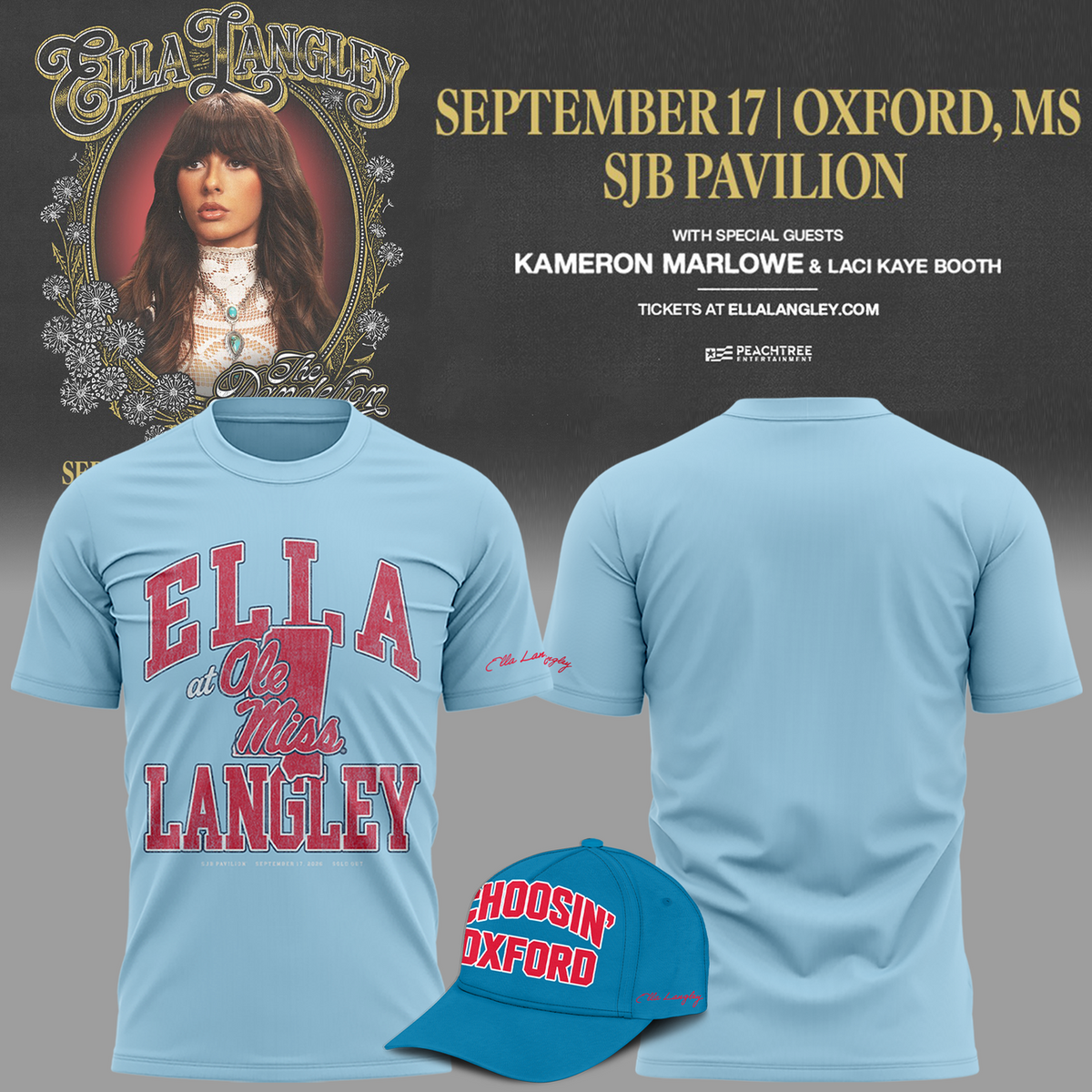 Ole Miss Rebels x Ella Langley-The Dandelion Tour 2026 T-shirt