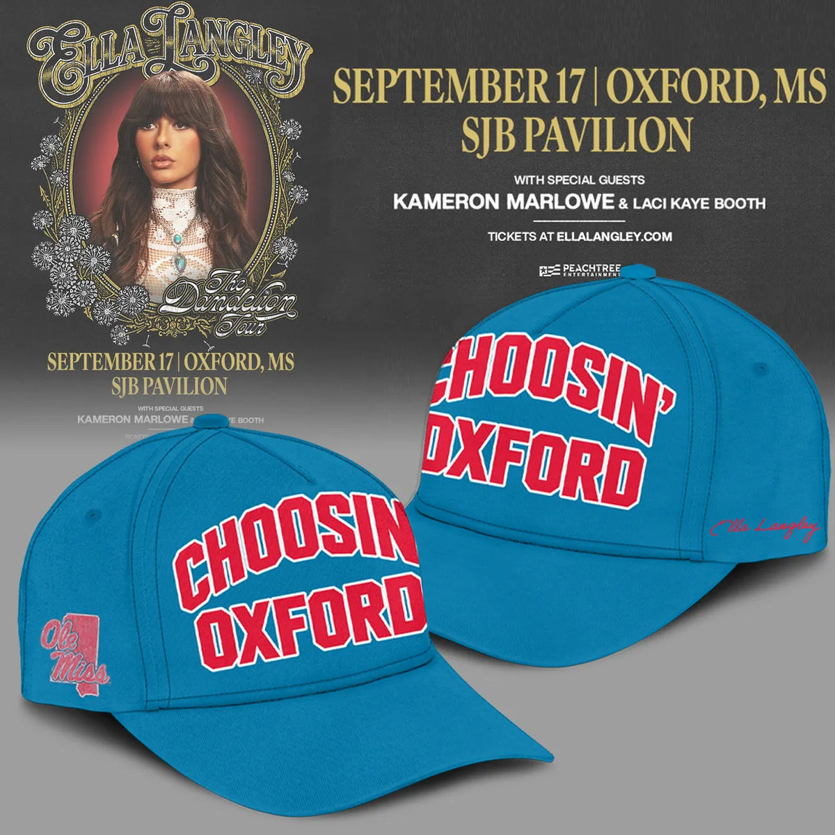 Ole Miss Rebels x Ella Langley-The Dandelion Tour 2026 CAP