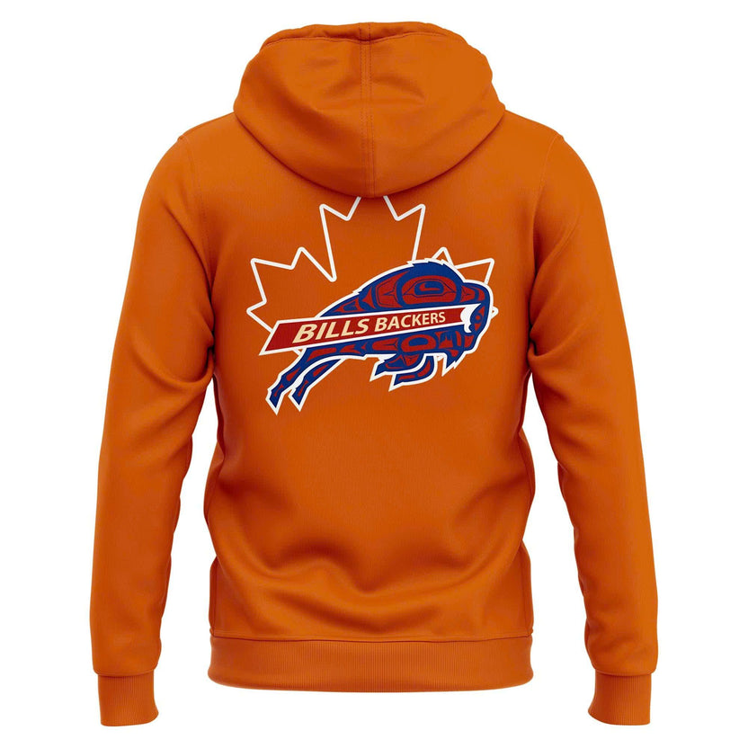 (Adult & Kid) Buffalo Bills x Canada Orange Shirt Day 2026 Pullover Hoodie