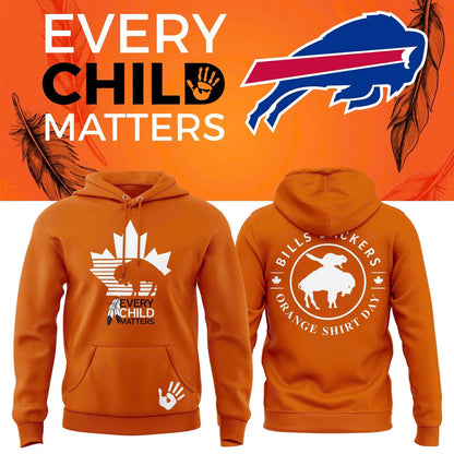 (Adult & Kid) Buffalo Bills x Canada Orange Shirt Day 2026 "Every Child is Master" Pullover Hoodie