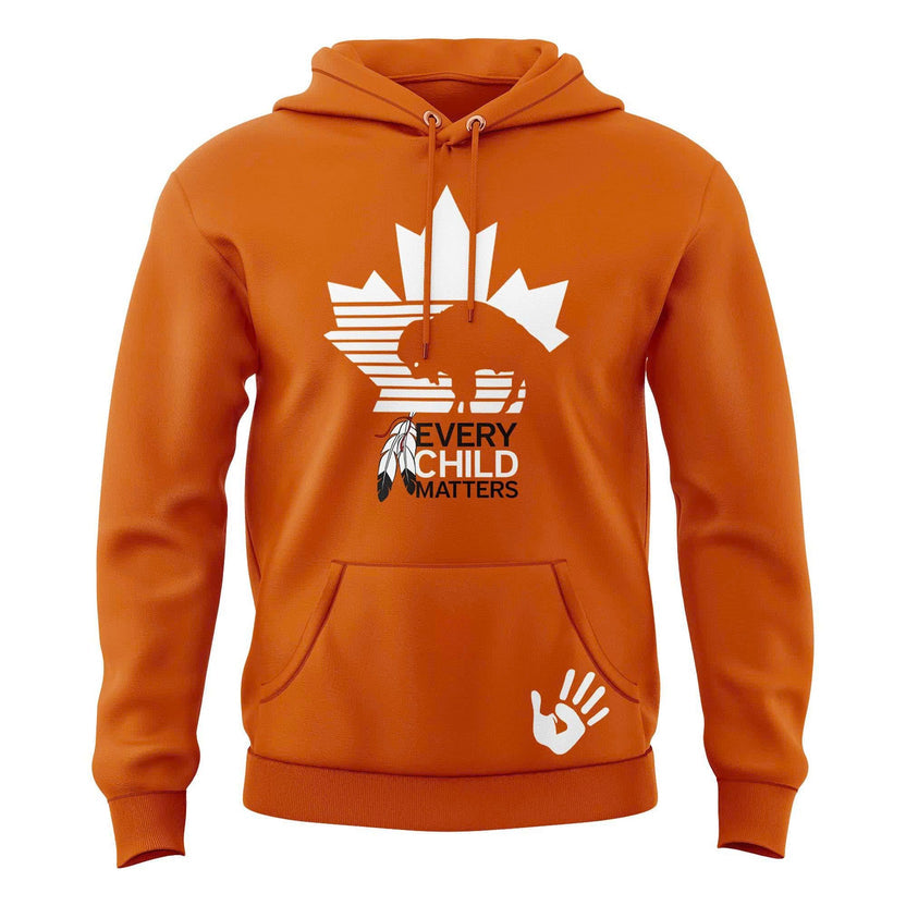 (Adult & Kid) Buffalo Bills x Canada Orange Shirt Day 2026 "Every Child is Master" Pullover Hoodie