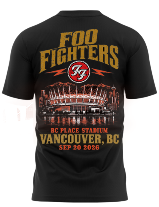 Foo Fighters BC Place Vancouver 2026 Tour Limited Edition T-Shirt