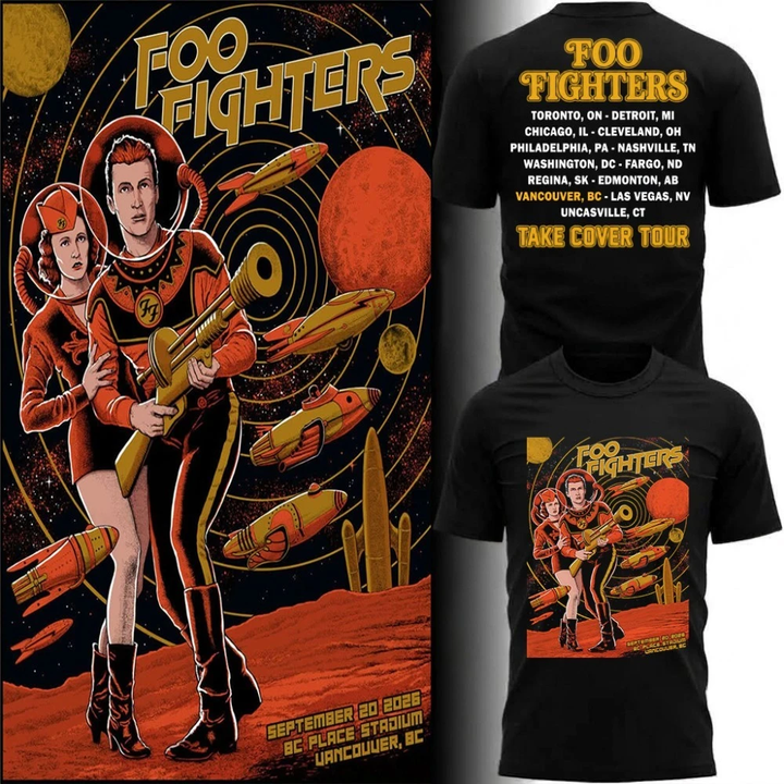 Foo Fighters BC Place Vancouver 2026 Tour Limited Edition T-Shirt