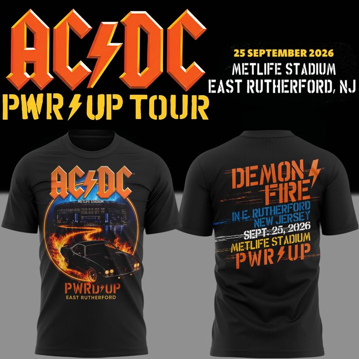 Newest Shirt AC/DC x New York Giants Event Shirt - POWER UP TOUR 2026 T-Shirt