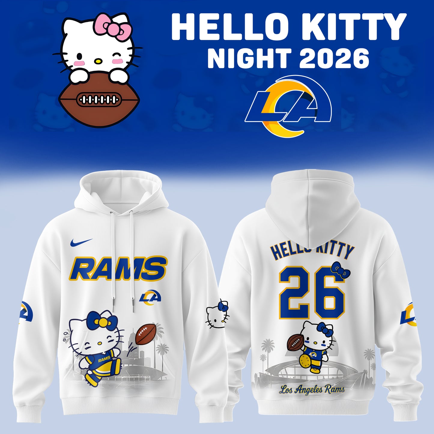 Hello Kitty ❤️ LA Rams – Cute Meets Game Day Style