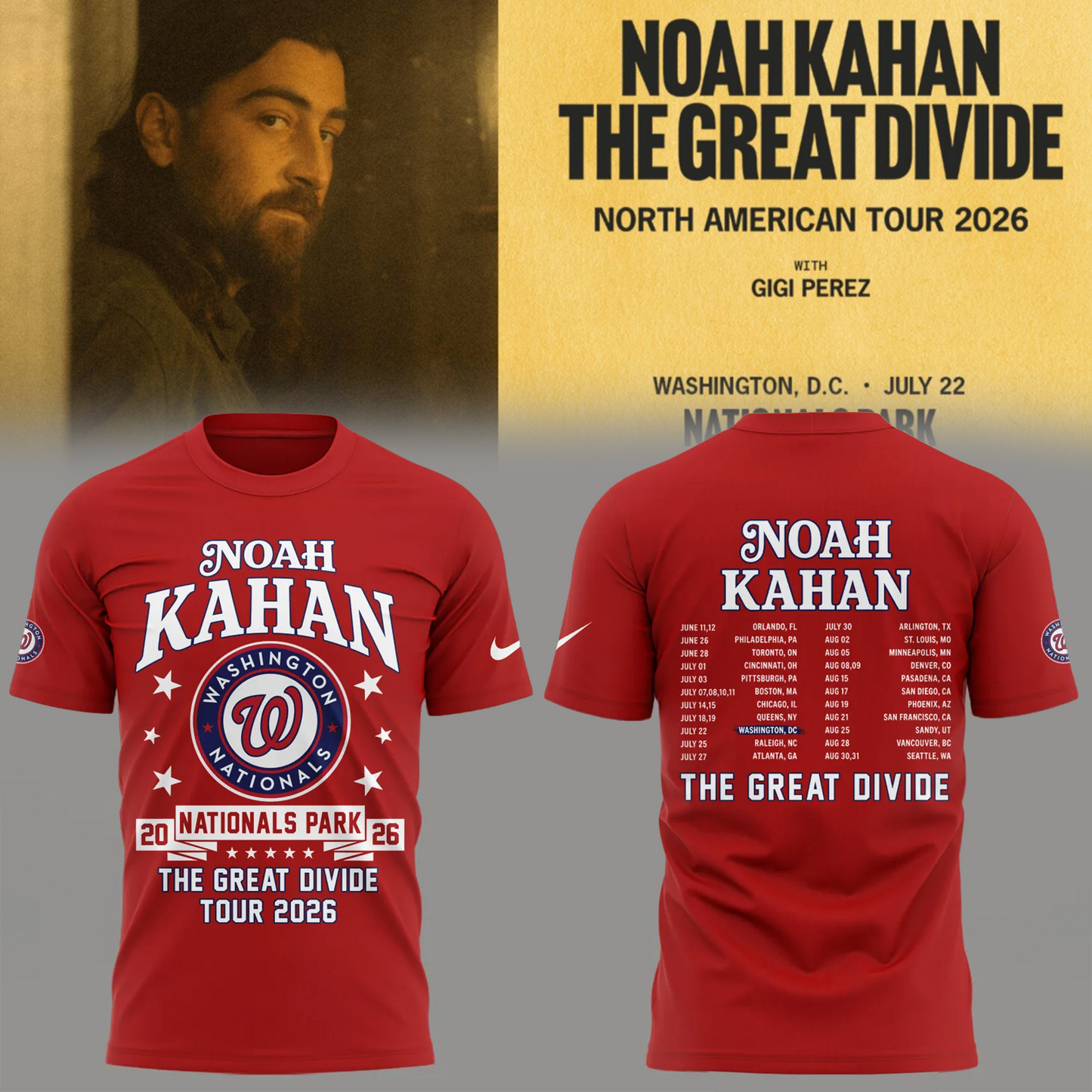 Limited Edition The Great Divide Tour 2026 At Washington Nationals Shirt