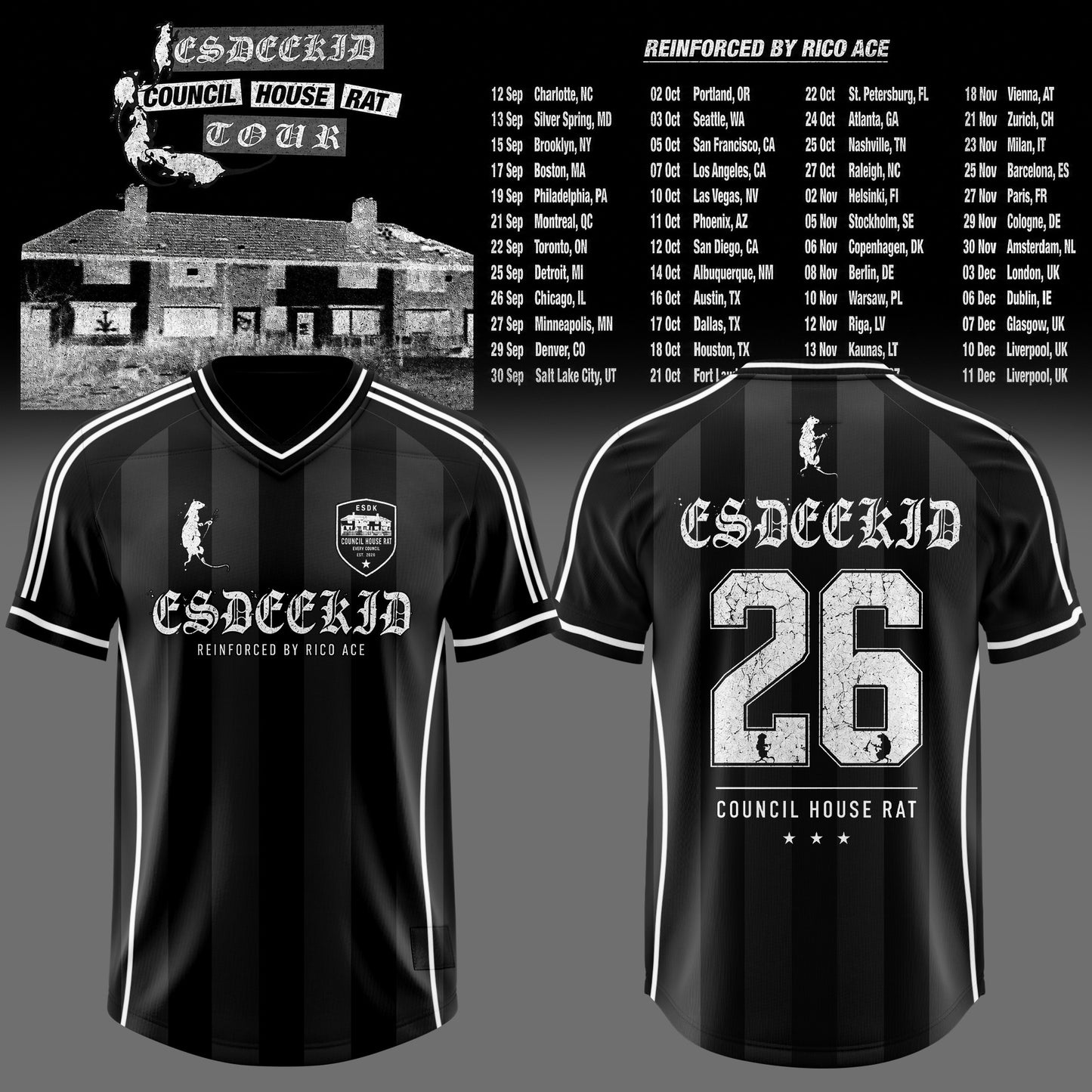 _Council House Rat Tour Vintage Style Football Jersey V3