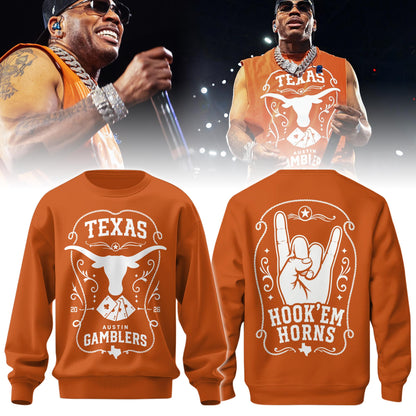 Nelly × Longhorns × Austin Gamblers ’26 Sweatshirt